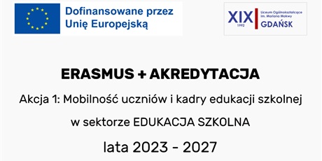 Akredytacja Erasmus+ dla XIX LO na lata 2023-2027