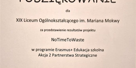 Powiększ grafikę: No Time to Waste- ERASMUS+